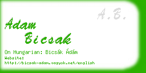 adam bicsak business card